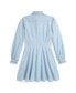 ფოტო #2 პროდუქტის Big Girls Ruffled Cotton Chambray Dress