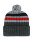 Men's Gray Chicago Blackhawks Stack Patch Cuffed Knit Hat with Pom