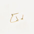 Позолоченные асимметричные серьги с цирконами MUSKETEER Gold AR01-384-U
