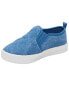 Kid Quilted Chambray Pull-On Sneakers 2Y