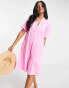 Accessorize trapeze summer dress in pink