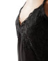 Monki strappy maxi slip dress with lace detail in black M - фото #8