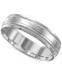 Men's High-Polished Etched Wedding Band in 14k White Gold