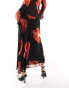 Forever New sheer ruffle co-ord maxi skirt in dark floral