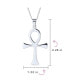 Large Classic Men's Large Key To Life Egyptian Ankh Cross Pendant Necklace For Men Polished .925 Sterling Silver