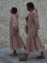 Labelrail x Collyer Twins frill midaxi dress with balloon sleeves in pink ditsy print