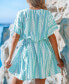 Фото #3 товара Women's Sash Belted Geo Print Mini Beach Dress