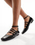 Public Desire Sherry strappy mary jane ballet flats in black patent