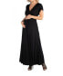 Cap Sleeve V Neck Maternity Maxi Dress