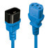 Фото #3 товара Lindy 1m C14 to C13 Extension Cable - blue - 1 m - C14 coupler - C13 coupler