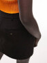 Фото #4 товара Topshop Petite tailored side split mini skirt in black