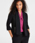 Women's Stretch Crepe Open-Front Long Sleeve Blazer