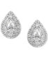 ფოტო #3 პროდუქტის EFFY® Diamond Pear Halo Stud Earrings (1/2 ct. t.w.) in 14k White Gold