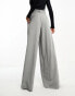 ASOS DESIGN Tall belted paperbag co-ord trouser in light grey