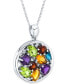 ფოტო #2 პროდუქტის Multi-Gemstone (3-3/4 ct. t.w.) & Diamond Accent Cluster 18" Pendant Necklace in Sterling Silver