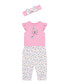 Baby Girls Butterfly Bodysuit Pant Set with Headband