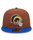 Фото #4 товара Men's Brown, Royal Los Angeles Rams Harvest Super Bowl XXXIV 59FIFTY Fitted Hat