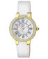 ფოტო #1 პროდუქტის Women's Astor II White Leather Watch 38mm