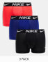 Фото #1 товара Nike Dri-Fit Essential Microfibre trunks 3 pack in navy/pink/black