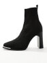 ASOS DESIGN heeled chelsea boot in black knit