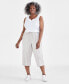 Plus Size Cotton Drawstring Capri Pants, Created for Macy's