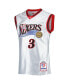 Men's Allen Iverson Platinum Philadelphia 76ers 2000-01 Hardwood Classics 75th Anniversary Swingman Jersey