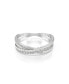 ფოტო #1 პროდუქტის Infinity, White, Rhodium Plated Hyperbola Cuff Bracelet