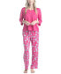 ფოტო #4 პროდუქტის Women's 3/4 Sleeve Top & Boot-Cut Pajama Pants Set