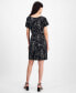 Фото #2 товара Petite Printed Faux-Wrap Jersey Dress