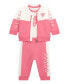 Фото #1 товара Baby Girl Long Sleeve Bodysuit, Long Sleeve Zip Top, and Pant Set