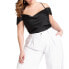 Plus Size Off The Shoulder Cowl Neck Blouse