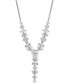 Фото #1 товара Silver-Tone Mixed Cubic Zirconia Cluster Lariat Necklace, 16" + 2" extender, Created for Macy's
