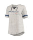 Фото #3 товара Women's Heathered Gray Denver Broncos Plus Size Lace-Up V-Neck T-shirt