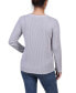 ფოტო #2 პროდუქტის Petite Long Sleeve Ribbed Button Detail Top