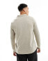 Фото #6 товара ASOS DESIGN long sleeve slub textured polo shirt in beige