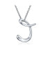 ფოტო #2 პროდუქტის Letter C Cursive Alphabet Script Initial Pendant Necklace For Women Sterling Silver 18 Inches