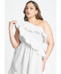 Фото #3 товара Plus Size One Shoulder Dramatic Ruffle Dress