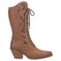 Фото #1 товара Dingo San Miguel Tooled Inlay Snip Toe Zippered Lace Up Womens Brown Dress Boot