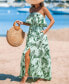 Фото #3 товара Women's Palm Leaf Tie Waist Maxi Tube Beach Dress