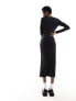 Фото #5 товара Monki midi dress in black