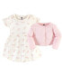 Фото #2 товара Baby Girls Cotton Dress and Cardigan 2pc Set, Gold Unicorn