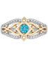 Enchanted Disney Swiss Blue Topaz (1/4 ct. t.w.) & Diamond (1/5 ct. t.w.) Jasmine Ring in 14k Gold & Sterling Silver