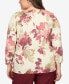 Фото #2 товара Plus Size Mulberry Street Floral Shimmer Printed Sweater