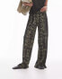 Фото #4 товара Topshop leopard plisse trouser in khaki