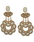 Фото #1 товара Gold-Tone White Crochet Bead Chandelier Earrings