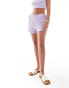 ASOS DESIGN co-ord textured tie side high low shorts in lilac