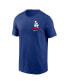 ფოტო #3 პროდუქტის Men's Royal Los Angeles Dodgers City Connect 2-Hit T-shirt