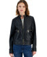ფოტო #4 პროდუქტის Women's Leather Snap-Collar Jacket