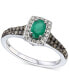 ფოტო #1 პროდუქტის Emerald (3/8 ct. t.w.) & Diamond (1/2 ct. t.w.) Ring in 14k White Gold