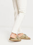 Фото #3 товара ASOS DESIGN Wide Fit Flash buckle cross vamp flat sandals in khaki - KHAKI